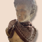 Foulard N°25 - Paisley Chocolat et Beige