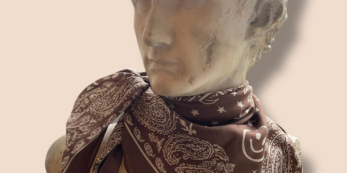 Foulard N°25 - Paisley Chocolat et Beige