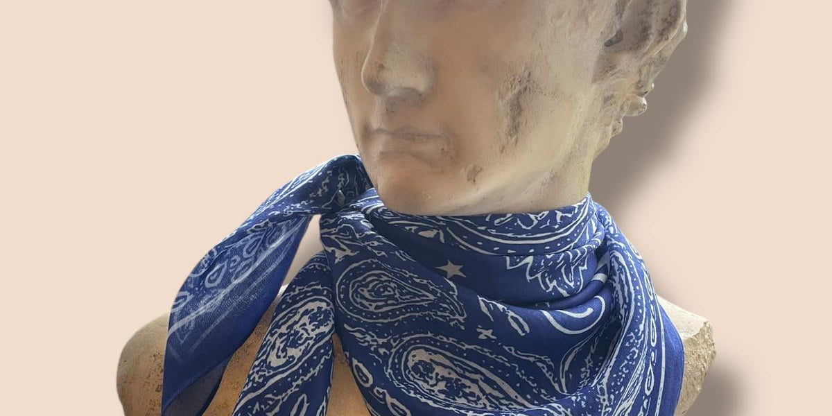 Foulard N°24 - Paisley Blue Jean