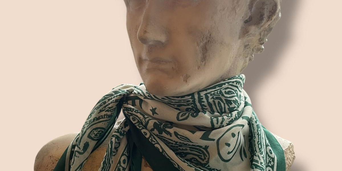 Foulard N°22 - Paisley Vert et Beige