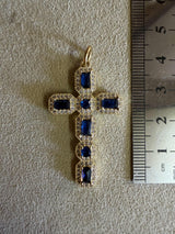 Médaille 89 - Croix Baroque Bleu Nuit
