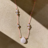Collier Amulette Lapis Sanctus - Pierre Quartz rose
