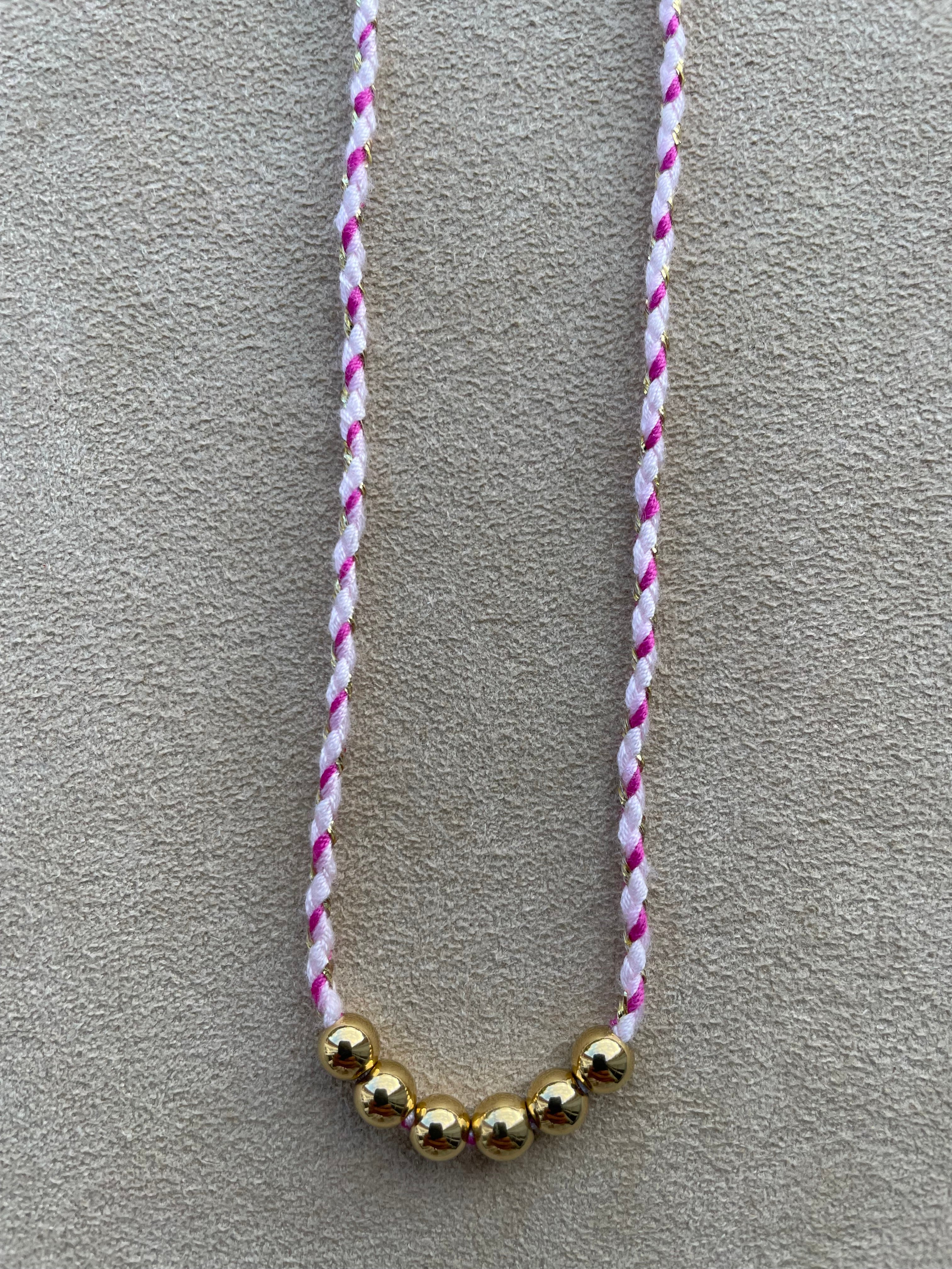 Choix de cordon: ROSE FUSHIA ROSE POUDRÉ OR