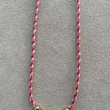 Choix de cordon: ROUGE BEIGE BLANC OR