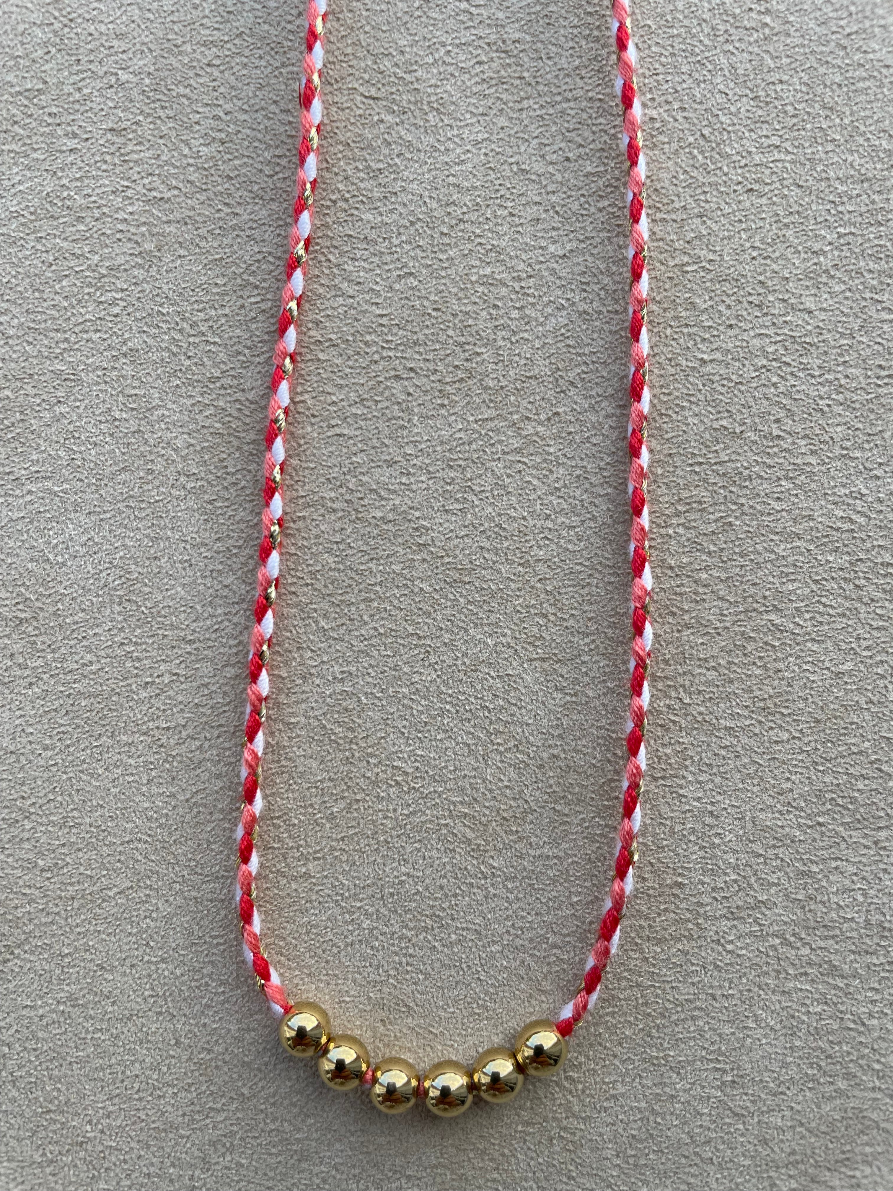 Choix de cordon: ROUGE BEIGE BLANC OR