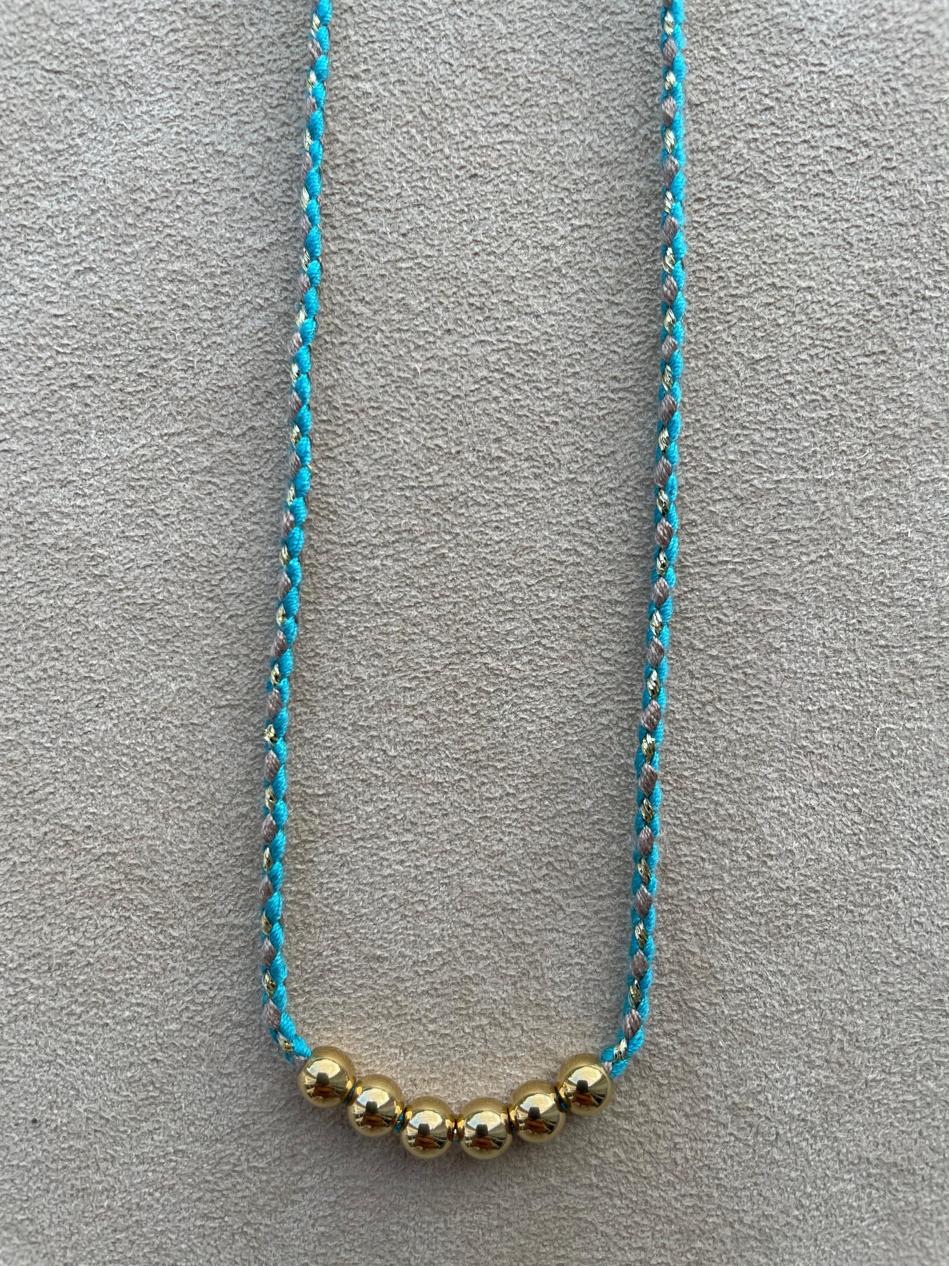 Choix de cordon: TURQUOISE GRIS OR
