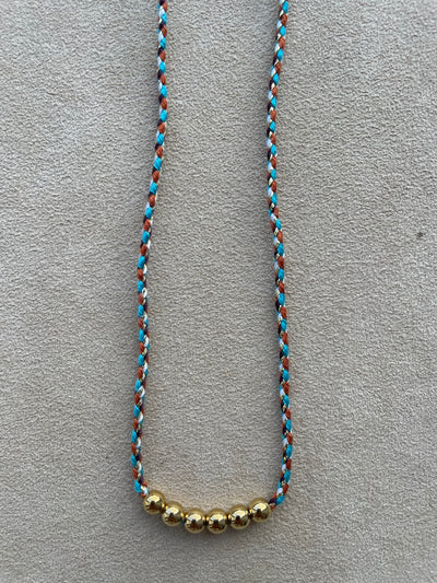 TURQUOISE MARRON BLANC OR