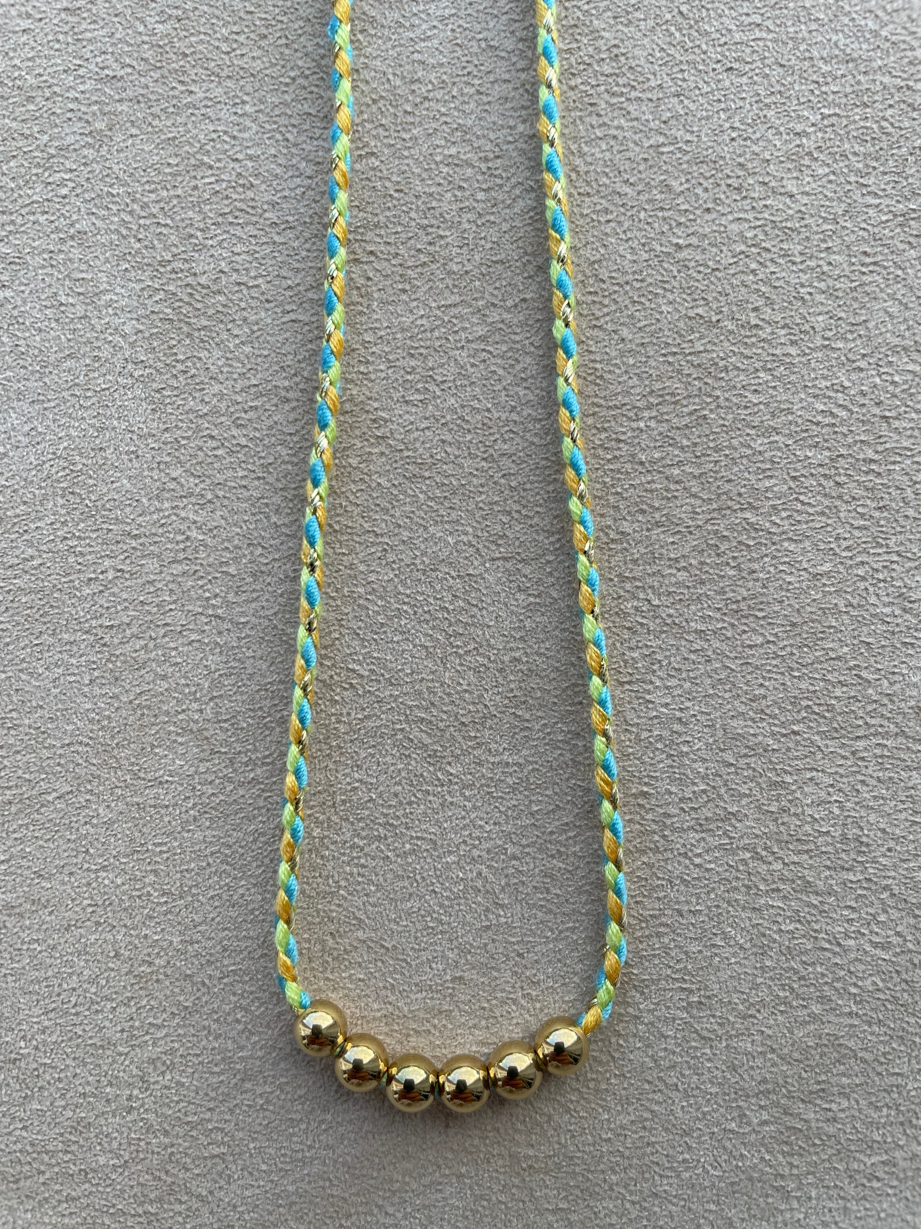 Choix de cordon: TURQUOISE VERT FLUO JAUNE MOUTARDE OR