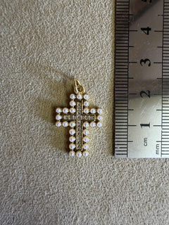 Médaille 83 - Croix mini Perle
